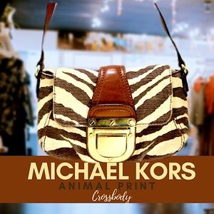 Michael Kors Canvas Tiger Print Crossbody *Like New*